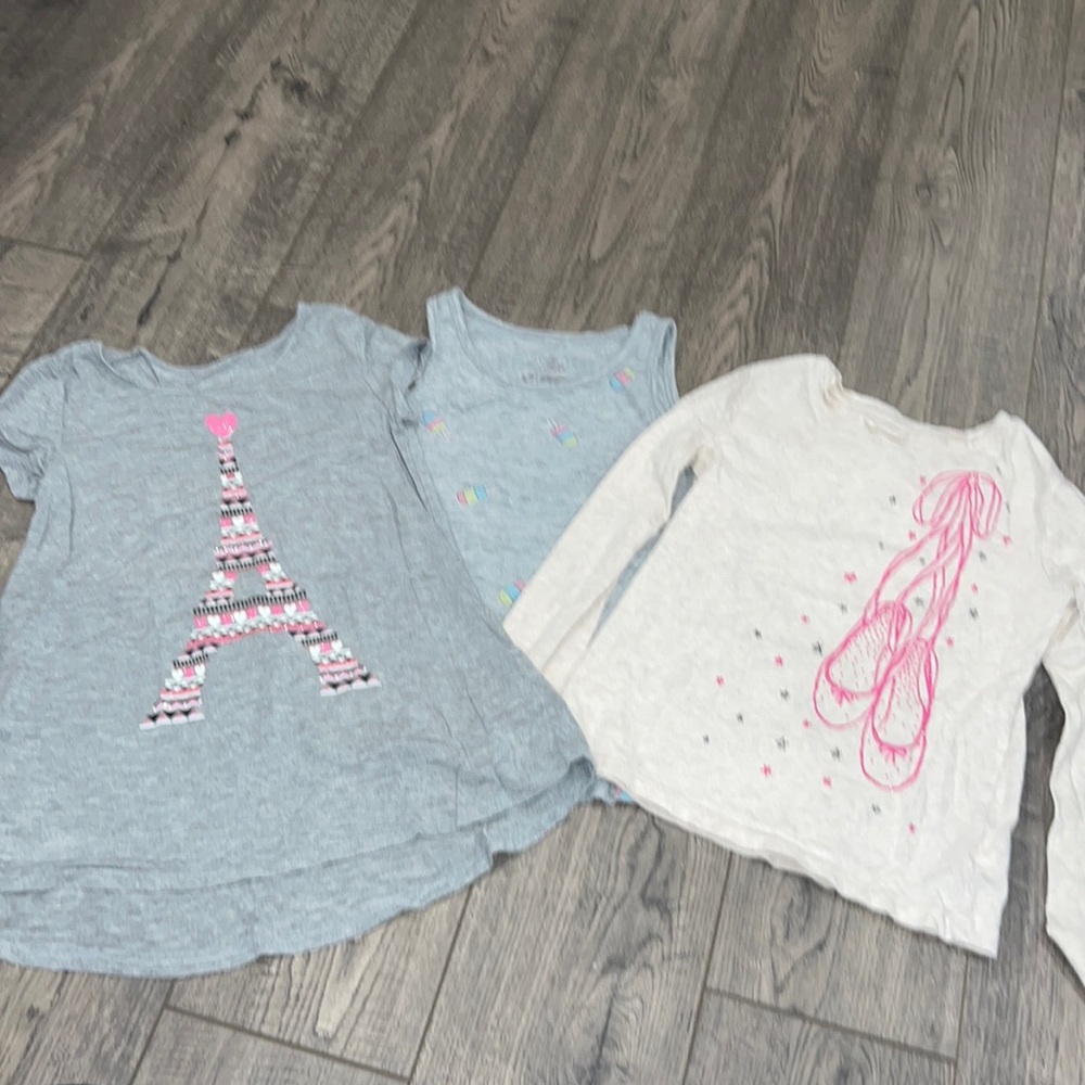Gap and justice size 6/7 shirt bundle - tank, short sleeve & long sleeve